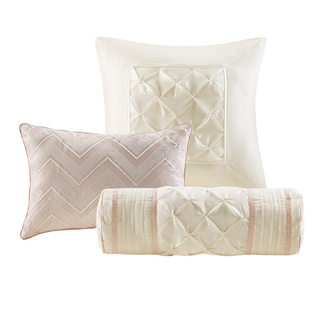 Blush 7 Piece Tufted Full Comforter Set