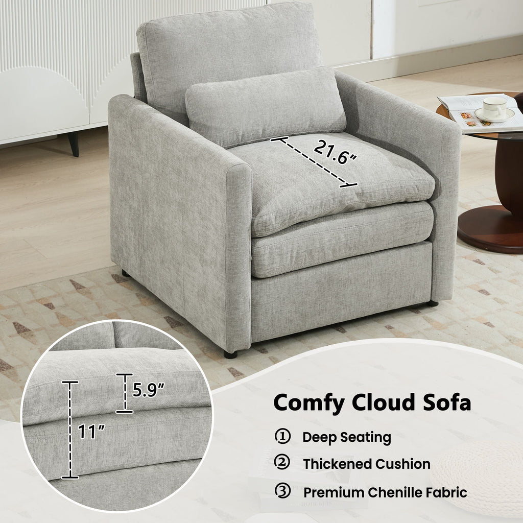 Cozy Upholstered Cushion Armchair