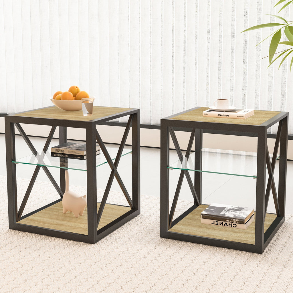 Modern End Table Nightstands-Set of 2
