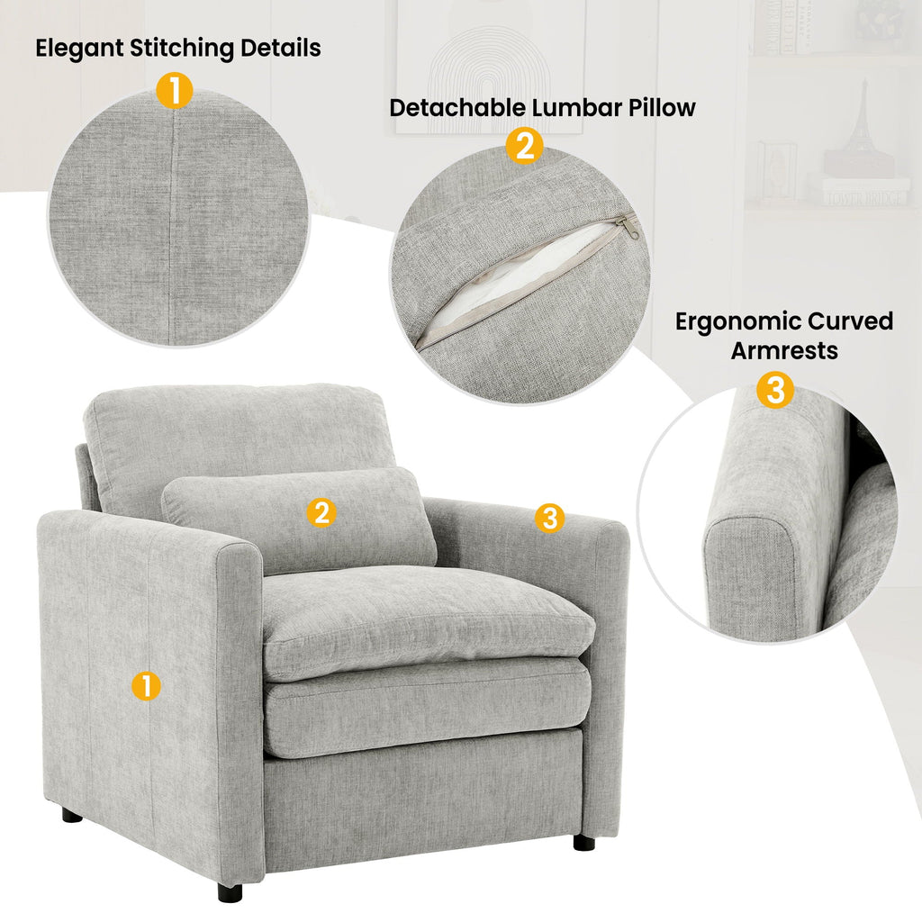 Cozy Upholstered Cushion Armchair