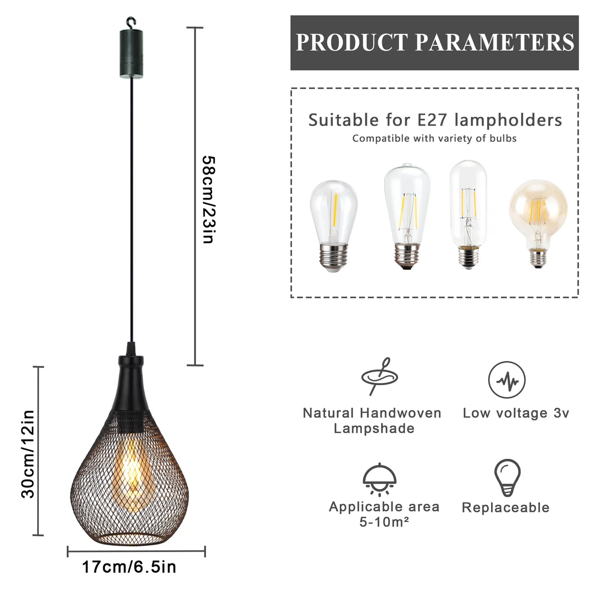 Cordless Hanging Lamp – Portable Decorative Light