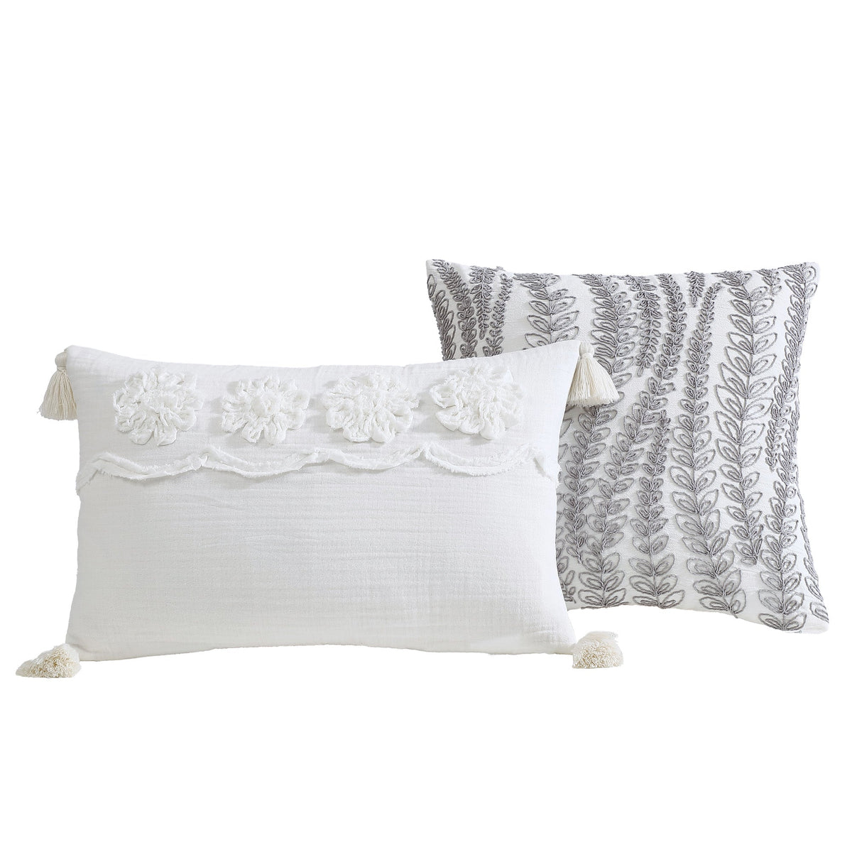 Soft Gray 5 Pc Textured Woven Jacquard Comforter Set