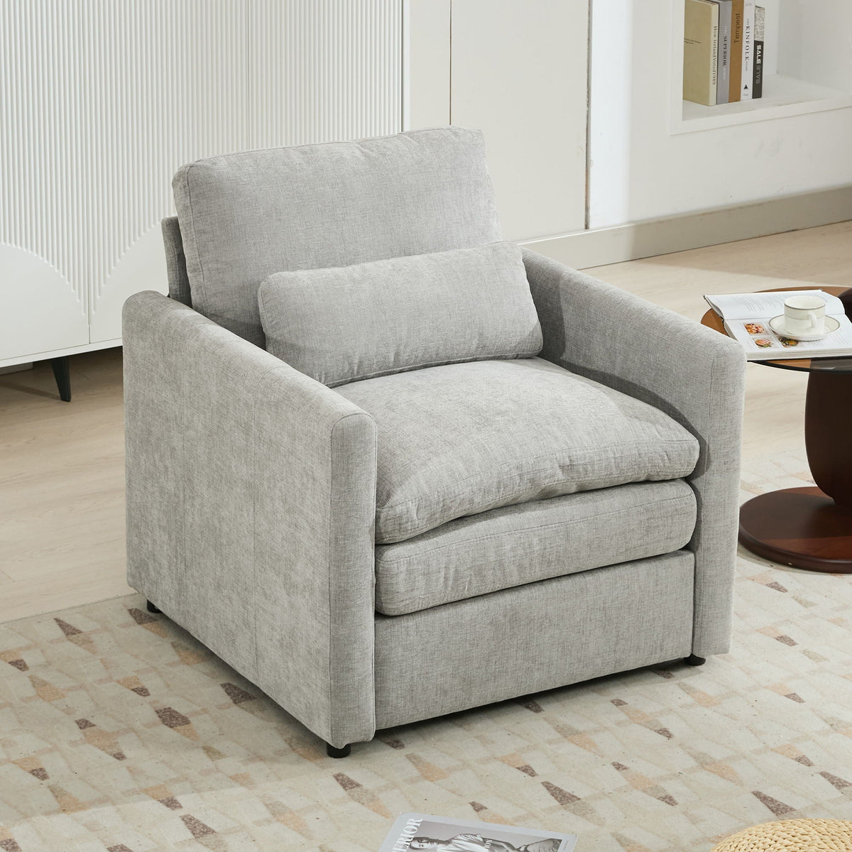 Cozy Upholstered Cushion Armchair
