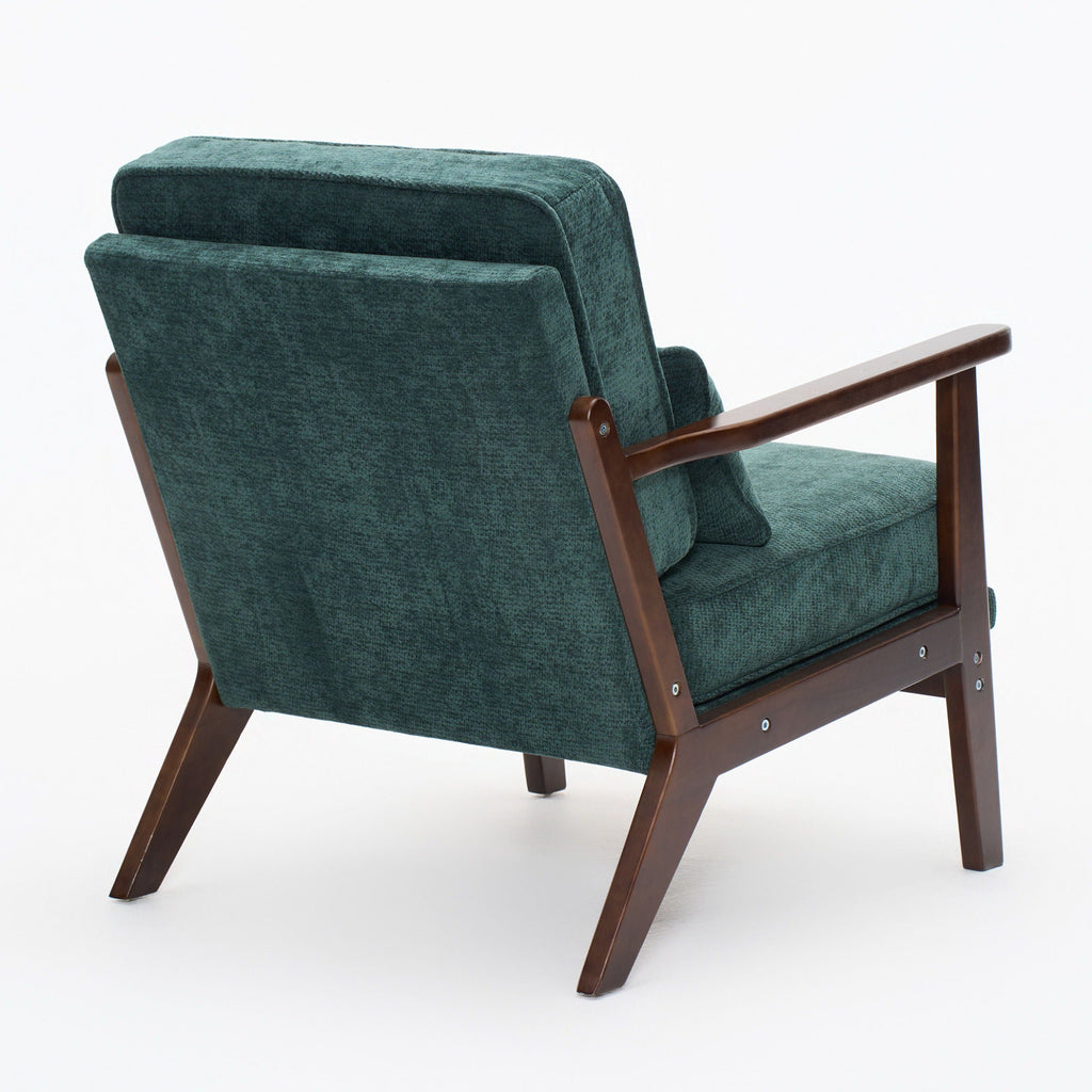 Sleek Mid-Century Chair with Lumbar Pillow