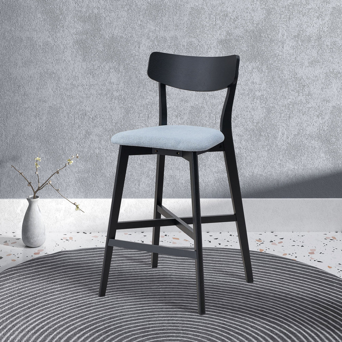 Modern Upholstered Kitchen Island Chairs-Set of 2