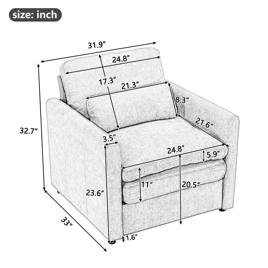 Cozy Upholstered Cushion Armchair