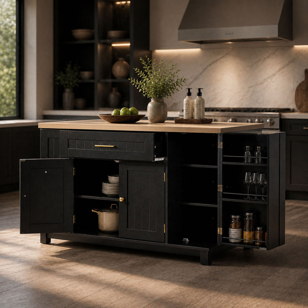 52" Kitchen Island with Cabinets