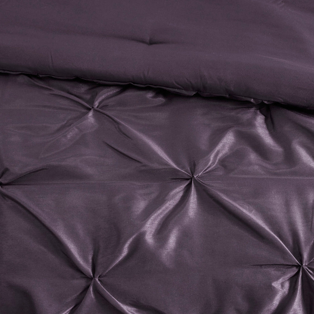 Deep Plum 7 Piece Tufted Comforter Set with Elegant Detailing