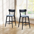 Modern Upholstered Kitchen Island Chairs-Set of 2