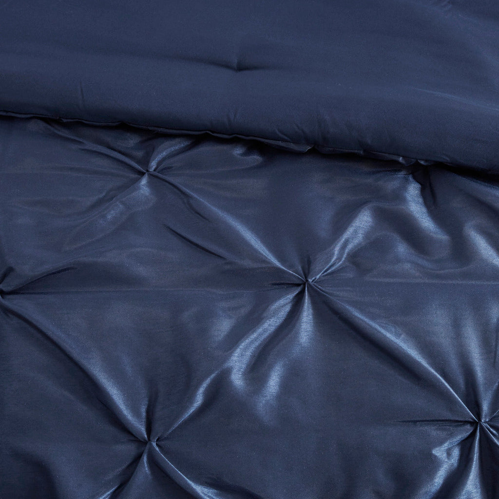 Navy 7 Piece Tufted Queen Comforter Set