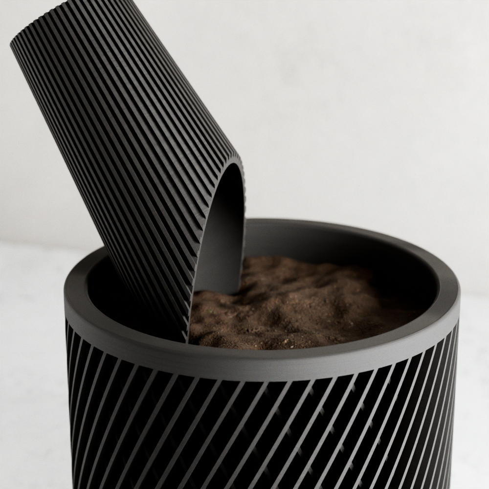 The Cylindrical Soil Scoop-Made with Plant-Based Materials