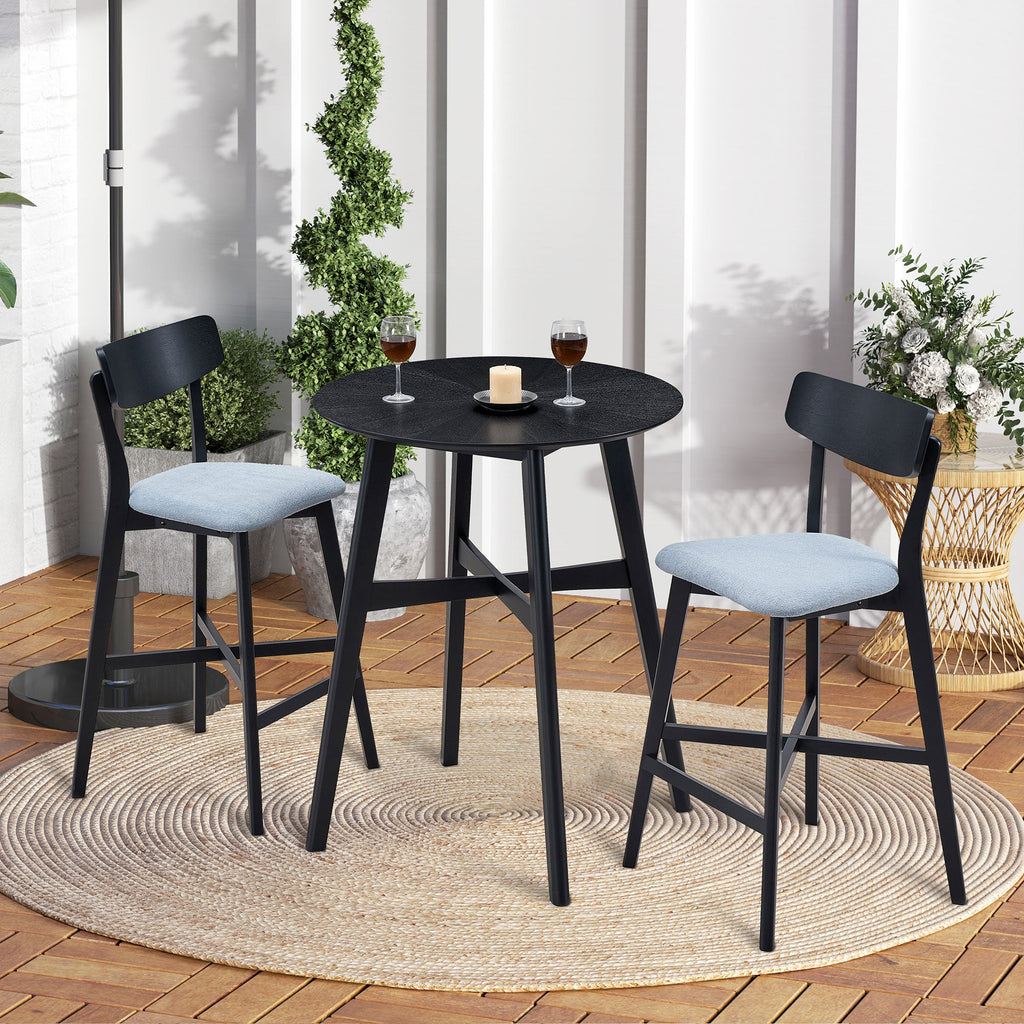 Modern Upholstered Kitchen Island Chairs-Set of 2