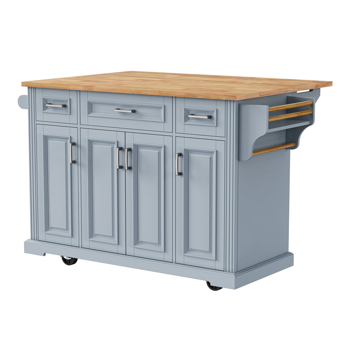 54" Kitchen Island with Drop Leaf and Storage