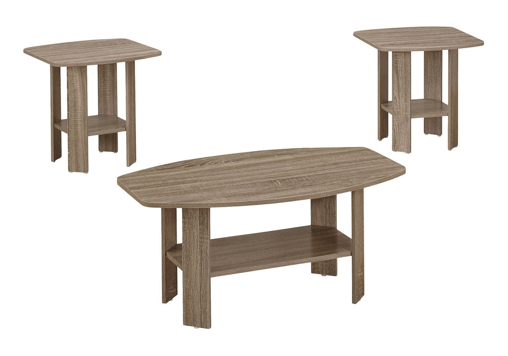Casual 3 Piece Table Set -1 Coffee Table, 2 End Tables