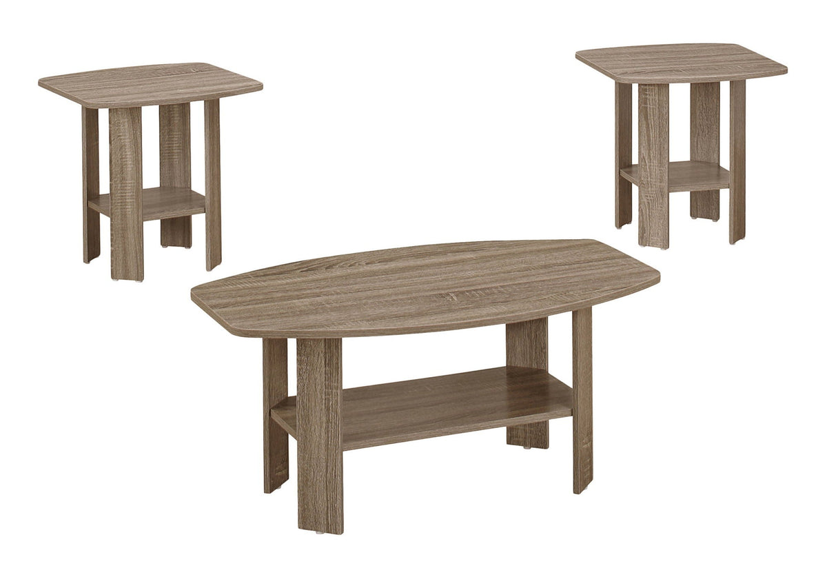 Casual 3 Piece Table Set -1 Coffee Table, 2 End Tables