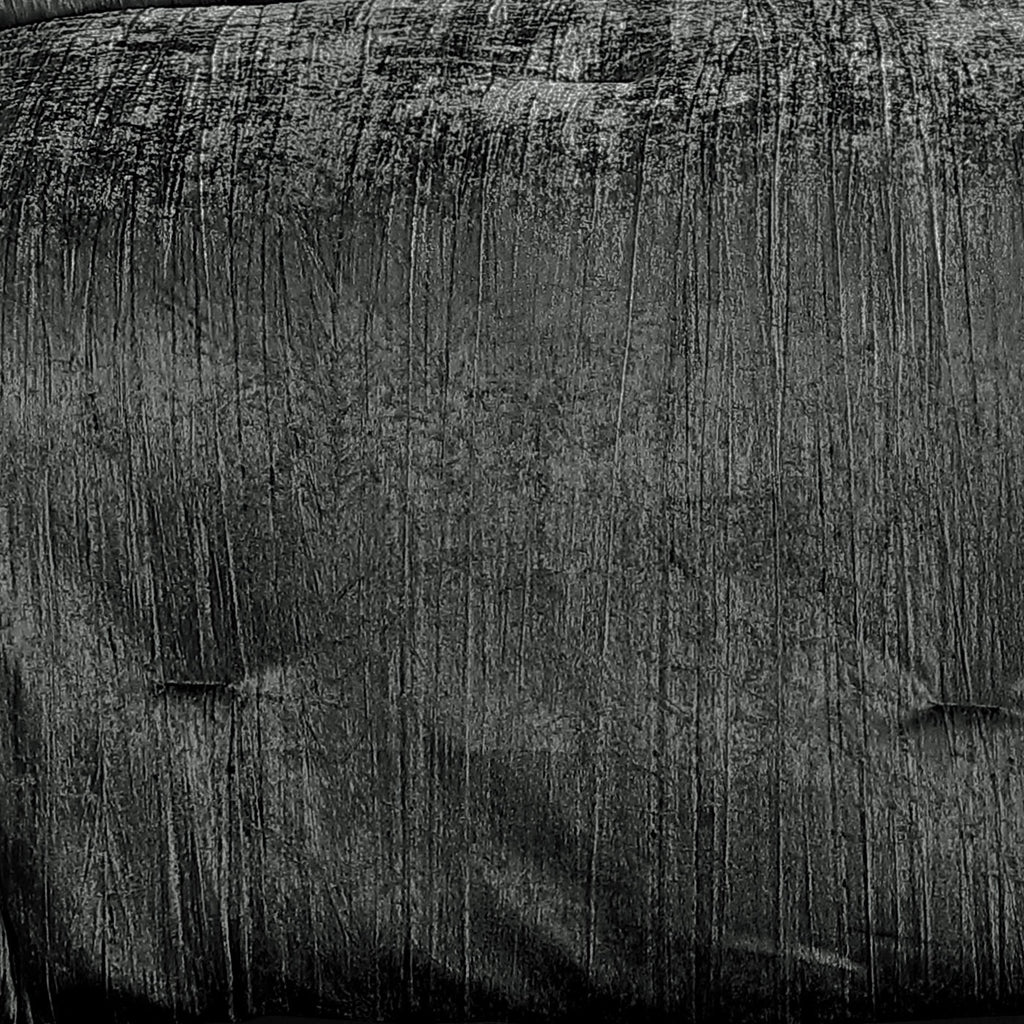 The Turin Charcoal 7 Piece Crinkle Velvet Comforter Ensemble