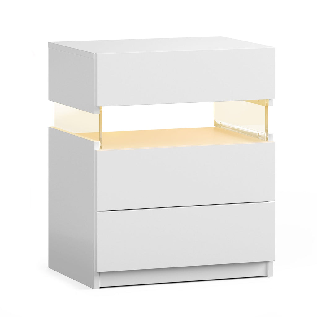 LED Luminous Nightstand-3 Drawers with Integrated LED Board