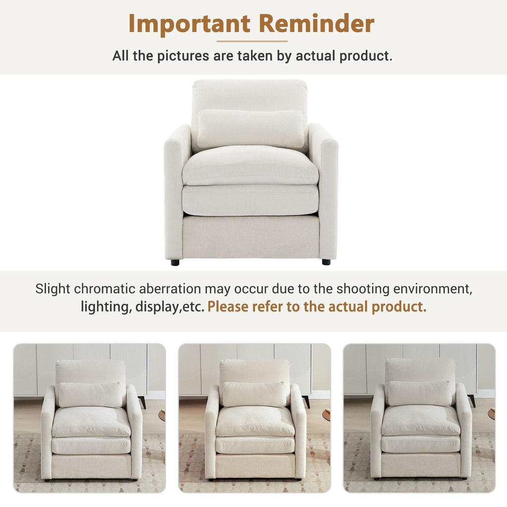Cozy Upholstered Cushion Armchair