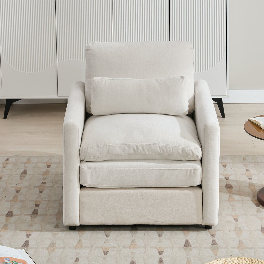 Cozy Upholstered Cushion Armchair