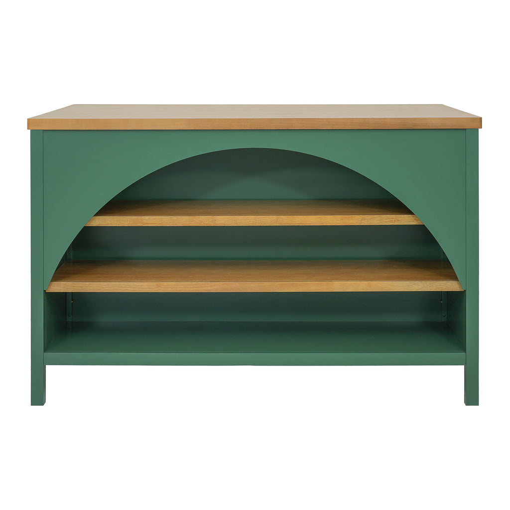 56" Open Storage Farmhouse Kitchen Island