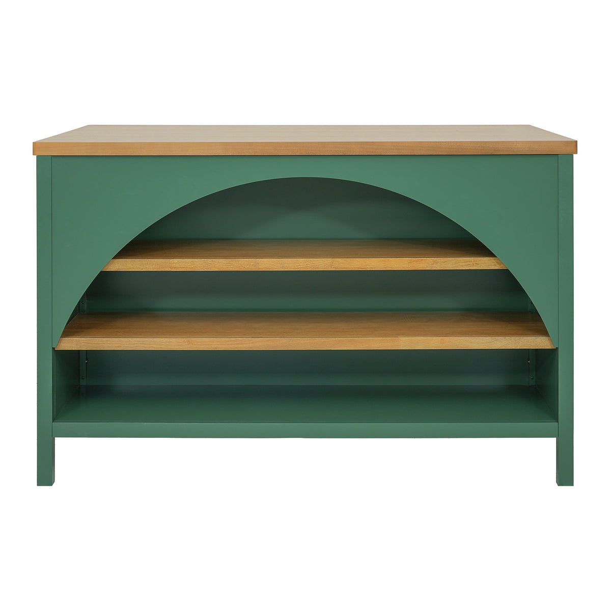 56" Open Storage Farmhouse Kitchen Island