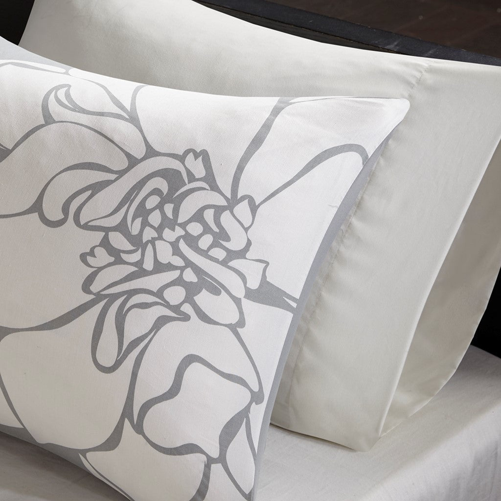 Peach Blossom Floral Cotton Sateen Comforter with Hypoallergenic Fill