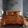 Spice 7-Piece Crinkle Velvet Comforter Set with Coordinating Pillows