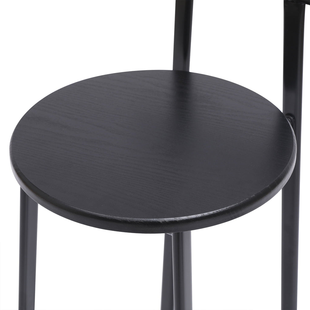Modern Bar Stools with Backrest – Set of 3