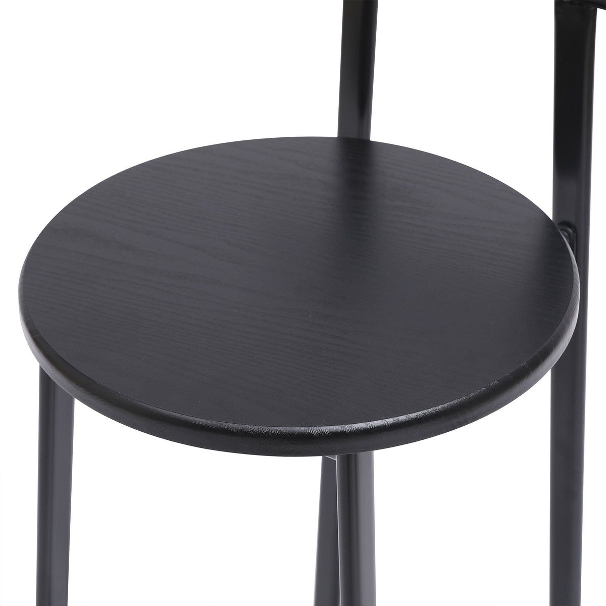 Modern Bar Stools with Backrest – Set of 3