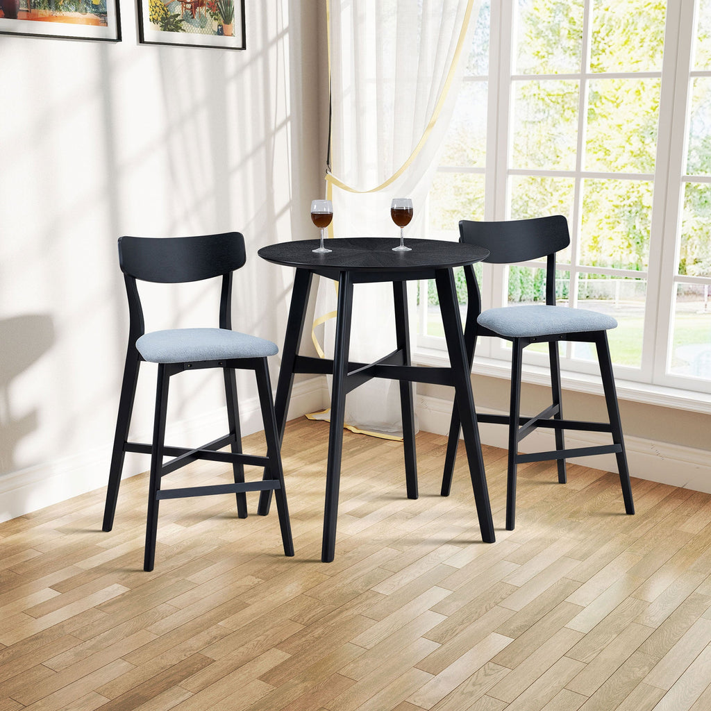 Modern Upholstered Kitchen Island Chairs-Set of 2