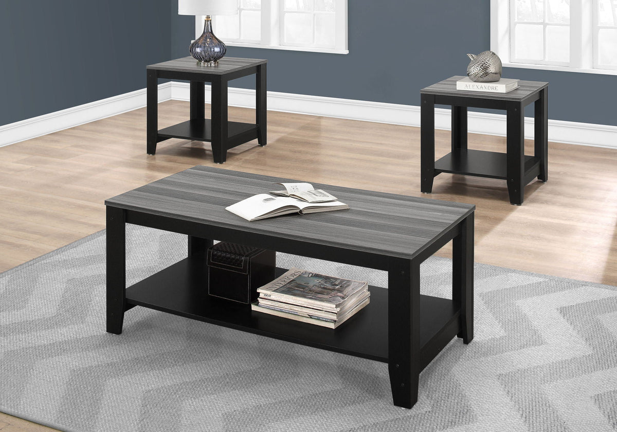 Black Metro Accent Table Set-1 Coffee Table & 2 End Tables