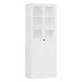 Tall Metal Kitchen Pantry Cabinet with Adjustable Shelves And Silent Magnetic Doors