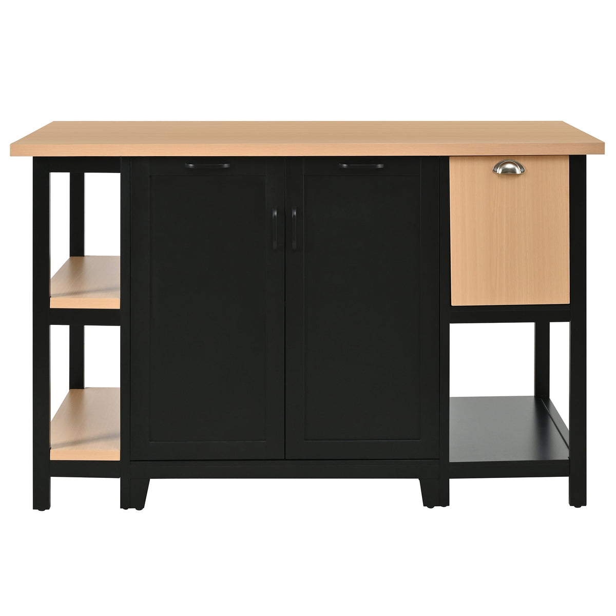 58" Freestanding Kitchen Island-Open Shelving