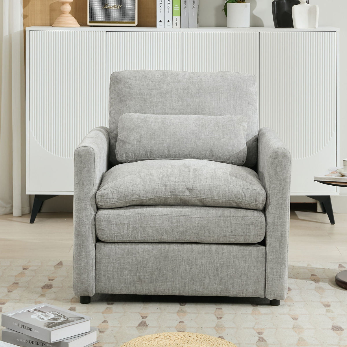 Cozy Upholstered Cushion Armchair