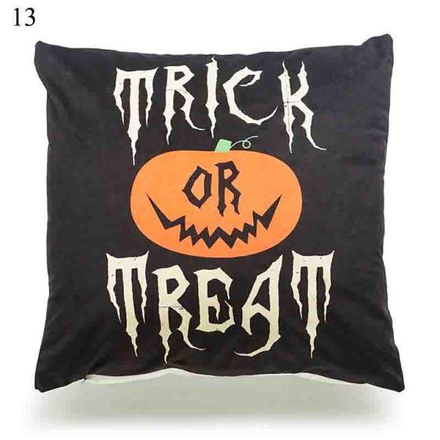 Halloween Pumpkin Throw Pillow Cover – Orange & Black