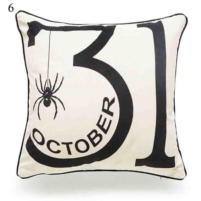 Halloween Pumpkin Throw Pillow Cover – Orange & Black