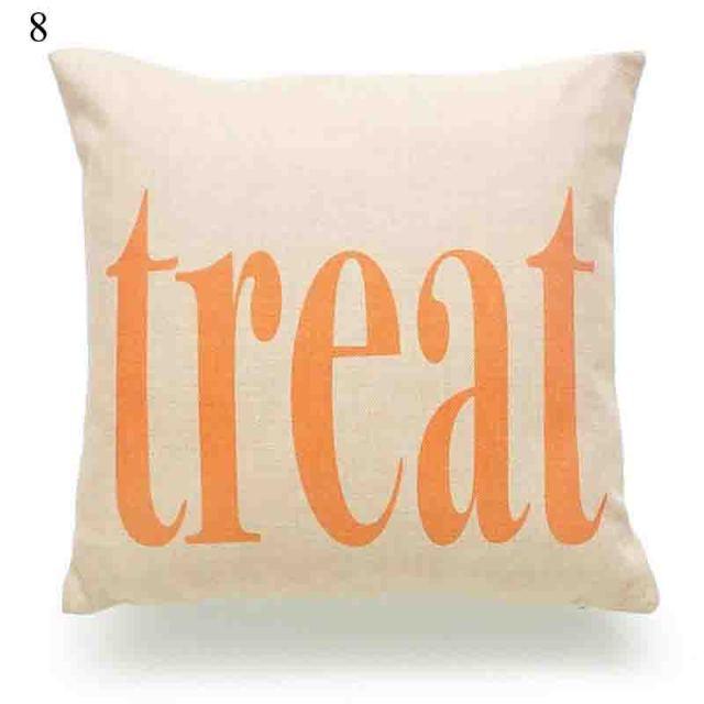 Halloween Pumpkin Throw Pillow Cover – Orange & Black