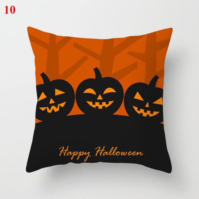 Halloween Pumpkin Throw Pillow Cover – Orange & Black