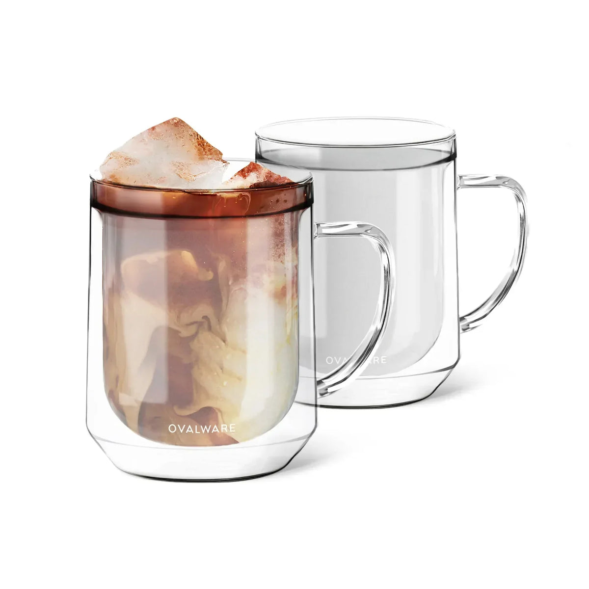 Double-Wall Glass Mugs – 17 oz, Set of 2