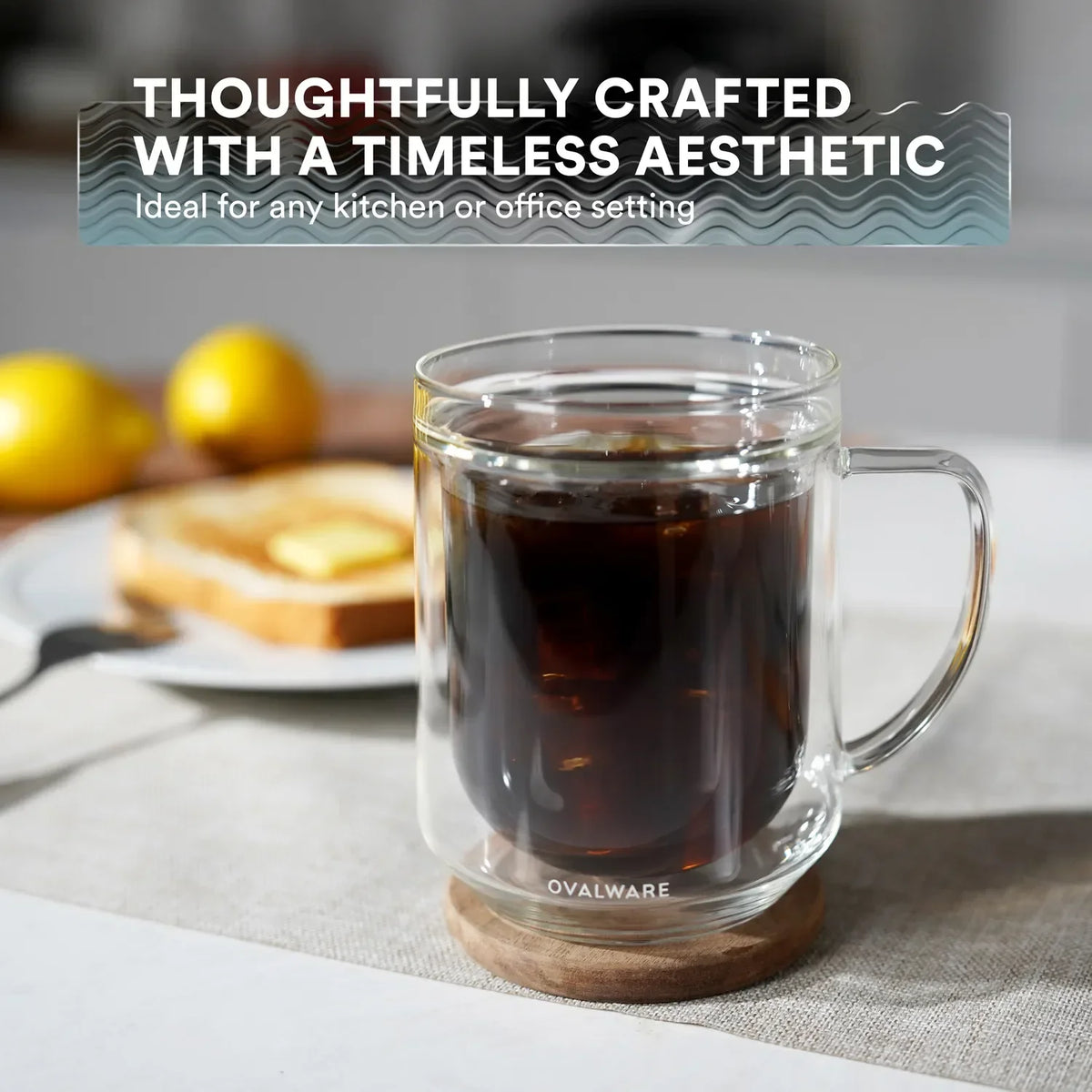 Double-Wall Glass Mugs – 17 oz, Set of 2
