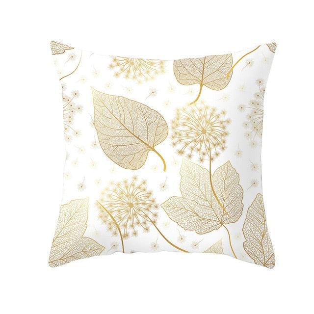 Tropical Leaf Throw Pillow Cover – Green & Yellow