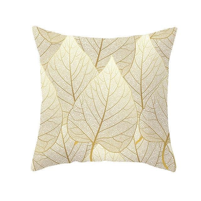 Tropical Leaf Throw Pillow Cover – Green & Yellow