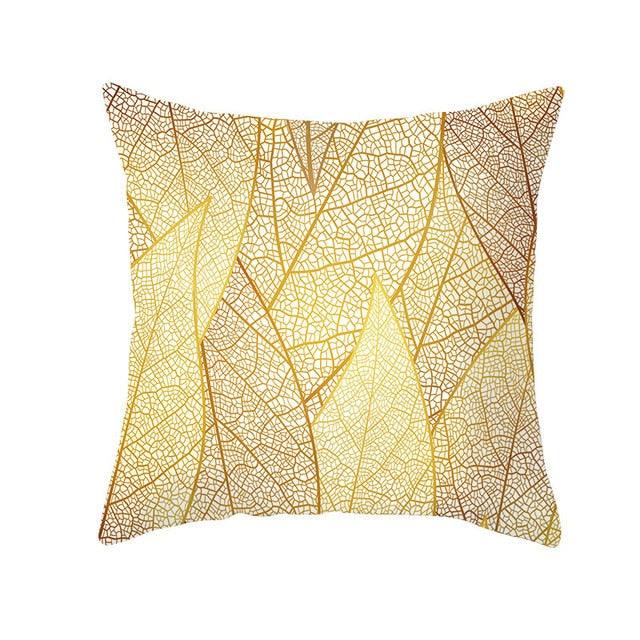 Tropical Leaf Throw Pillow Cover – Green & Yellow