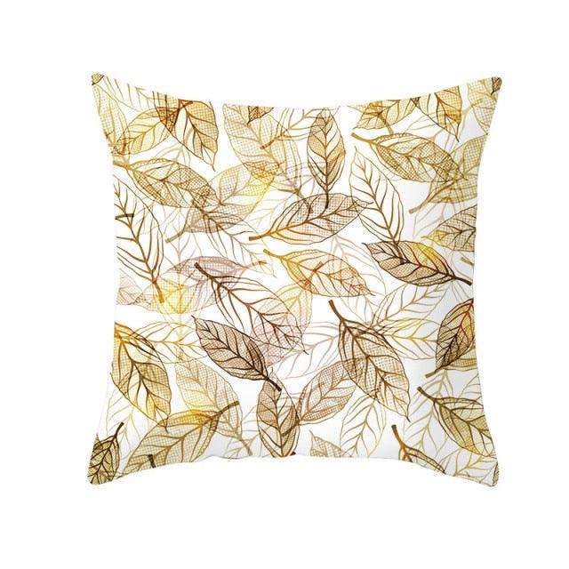 Tropical Leaf Throw Pillow Cover – Green & Yellow