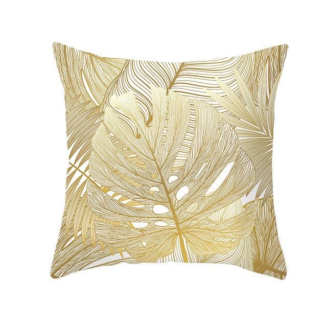 Tropical Leaf Throw Pillow Cover – Green & Yellow