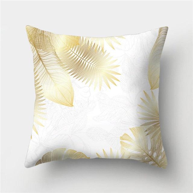 Tropical Leaf Throw Pillow Cover – Green & Yellow