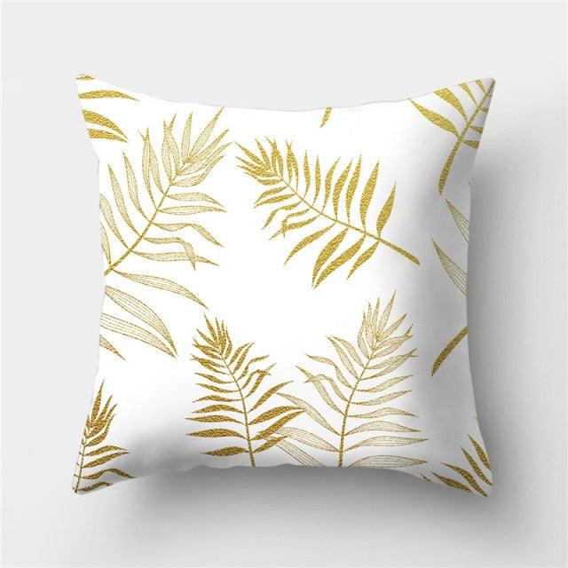 Tropical Leaf Throw Pillow Cover – Green & Yellow