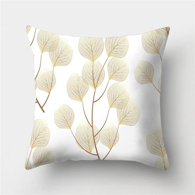 Tropical Leaf Throw Pillow Cover – Green & Yellow