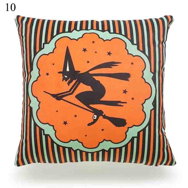 Halloween Pumpkin Throw Pillow Cover – Orange & Black