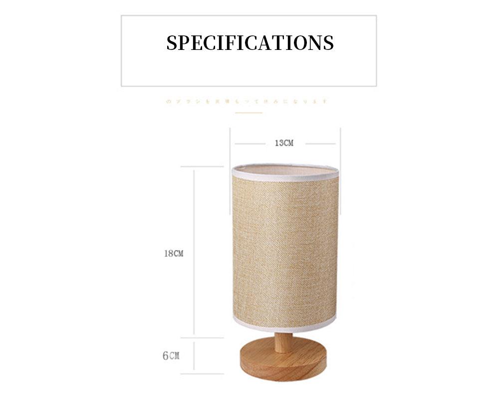 Modern Wood Table Lamp – Dimmable Bedside Light